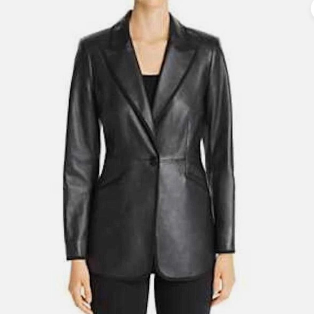 Bagatelle City Boyfriend Blazer – Black Lamb Leather, Size S